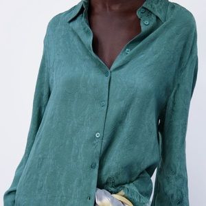 Zara Jacquard Button Up BNWT